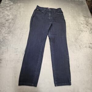 NYDJ Jeans Womens 0P Blue Straight Dark Wash Stretch 5-Pocket Inseam 30